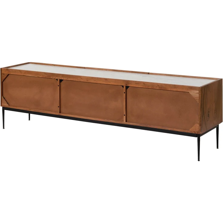 TV-Board Akazie 180 x 40 x 50 natur lackiert / Marmor weiß KARLSTAD #05 – Bild 10