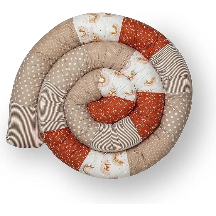 ULLENBOOM ® Baby Kuschelschlange 400x13 cm Regenbogen (Made in EU) - Kuschelschnecke in vielen Farben und Größen, Bezug: 100% OEKO-TEX Baumwolle, Nackenrolle