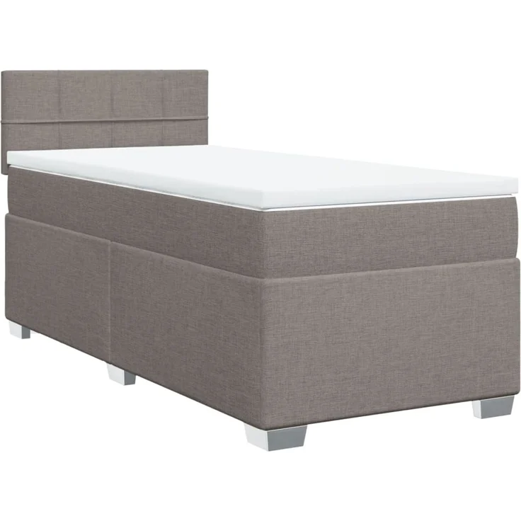 vidaXL Boxspringbett mit Matratze Taupe 90x200 cm Stoff 3288075 – Bild 3