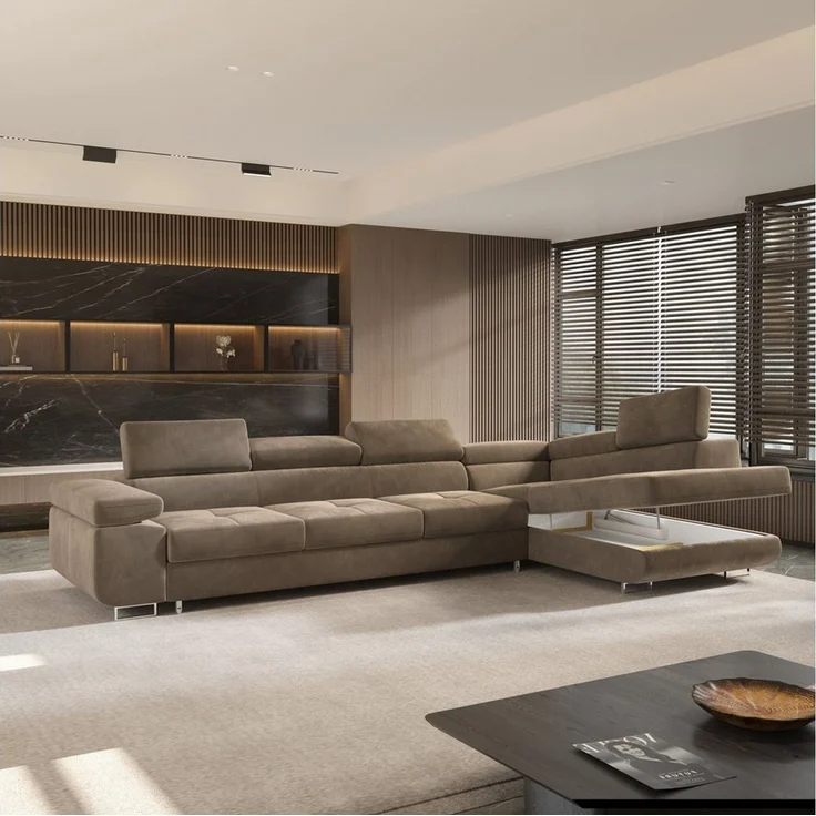 Masseno Ecksofa VICENTE mit Schlaffunktion L-Form, Sofa mit Bettkasten – Bild 3