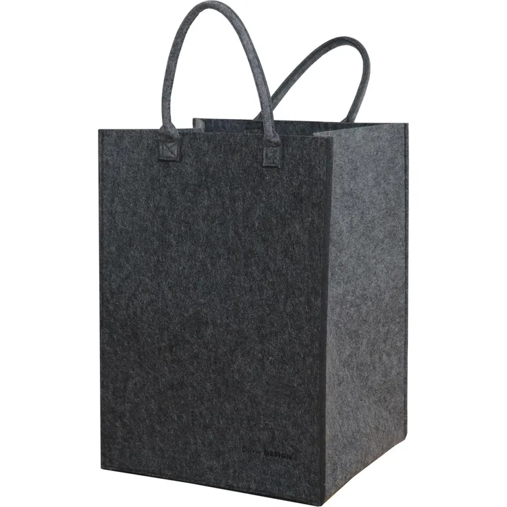 100L Filz Wäschesammler 43x38x60cm XL Faltbarer Wäschekorb Grau