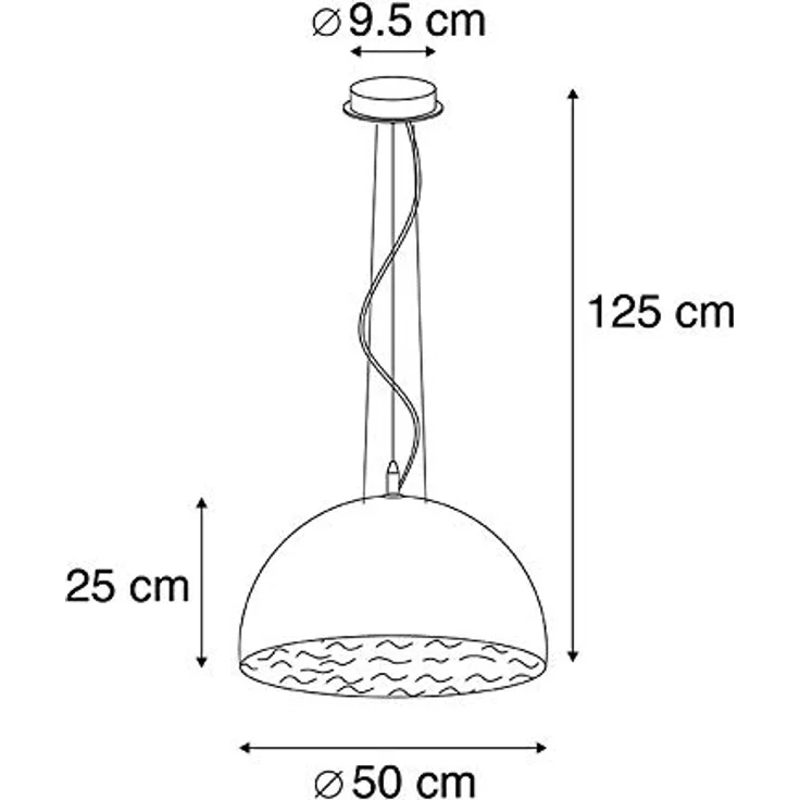 QAZQA Moderne Hängelampe Magna, Pendelleuchte in Weiß mit silbernem Innenleben, Ø 50cm, dimmbar, E27 Fassung – Bild 5