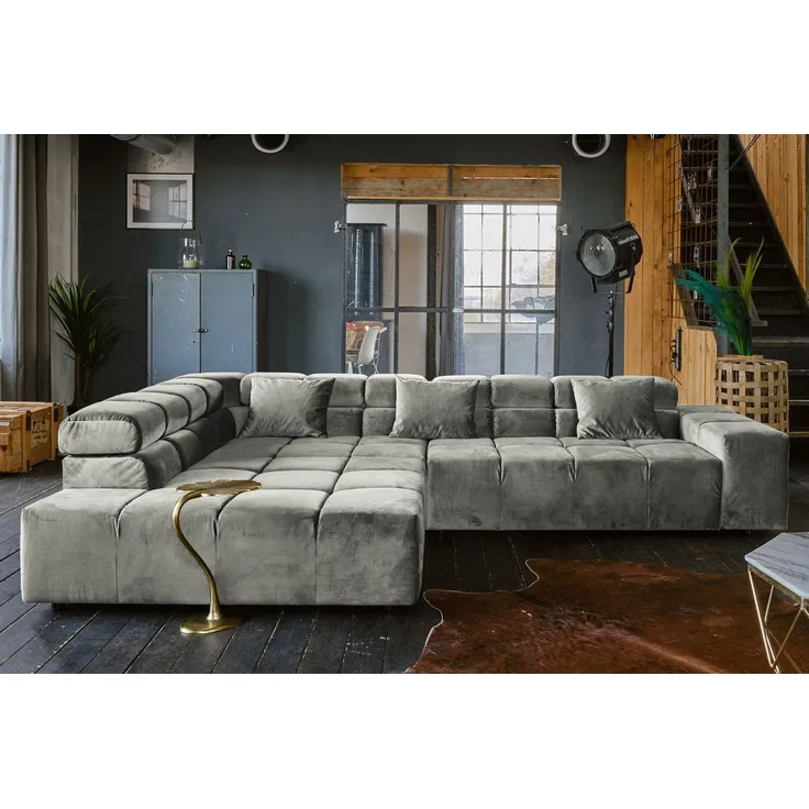 KAWOLA Ecksofa NEVADA, Couch L-Form rechts oder links, ohne Sitzvorzug Velvet