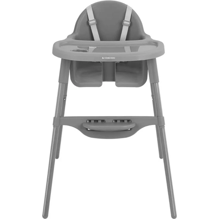 Kikkaboo Hochstuhl 2 in 1 Jammy, Kinderstuhl, Fußstütze, Gurt, Bechervertiefung grau – Bild 2