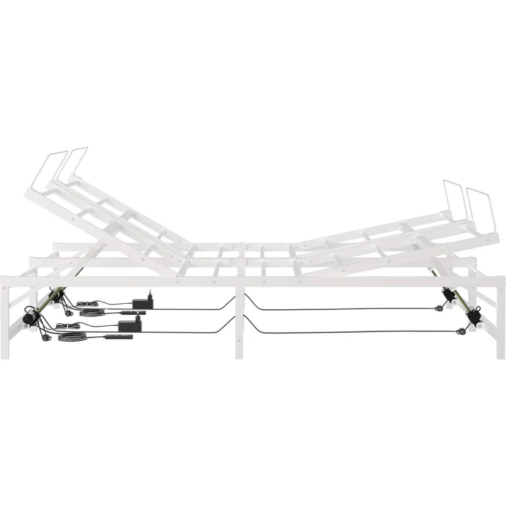 vidaXL Elektrisch verstellbares Bettgestell Weiß 120 x 200 cm Stahl 3438629 – Bild 7