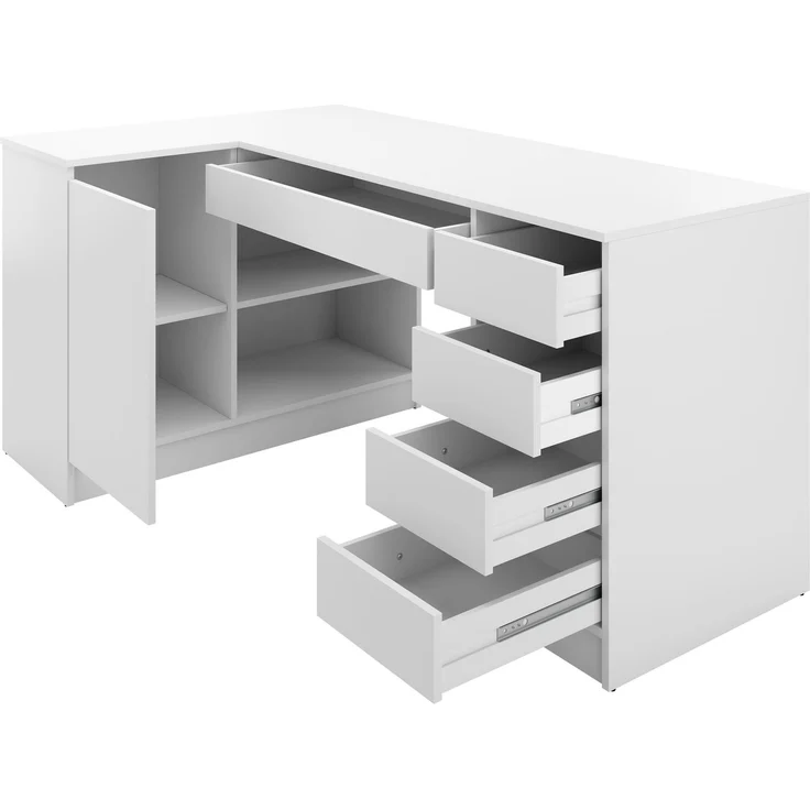 Eckschreibtisch / Eckschminktisch Ada (Farbe: Nuss Okapi) – Bild 4