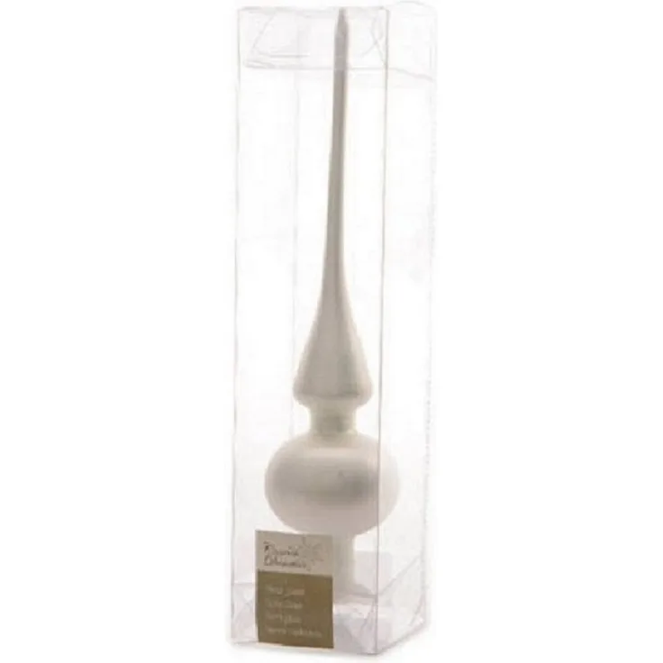 Kaemingk Christbaumspitze Christbaumschmuck Christbaumspitze Glas Ø 6 x 26 cm winterweiß matt