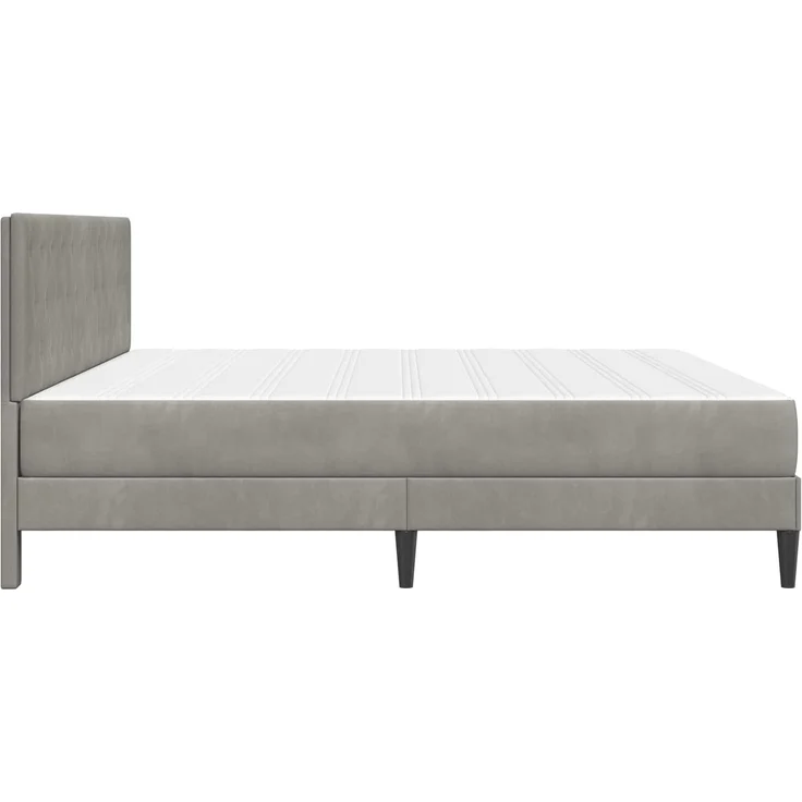 vidaXL Bettgestell mit Matratze Hellgrau 200x200 cm Samt 3415072 – Bild 7
