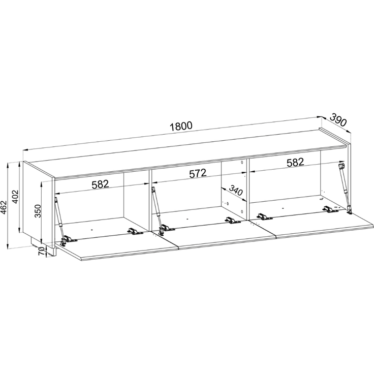 Selsey 'Magro' – TV-Lowboard hängend oder stehend 2-türig, Kaschmirgrau, 180 cm – Bild 5