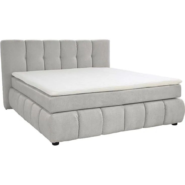 Jockenhöfer 'Cora' Boxspringbett, 180x200 cm, Flachgewebe Greige
