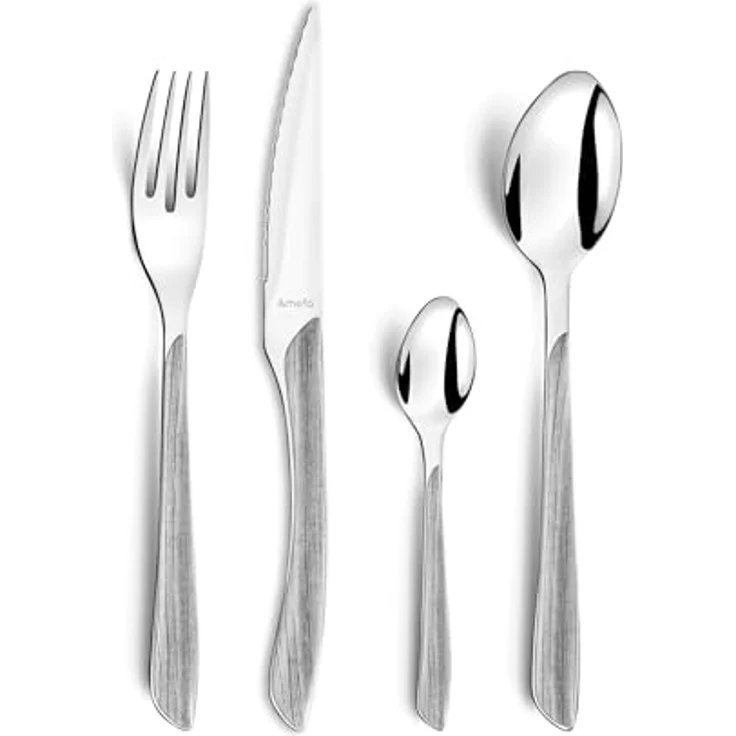 Amefa ECLAT NATURE Besteckset 24-teilig grau hochglanzpoliert – Bild 4