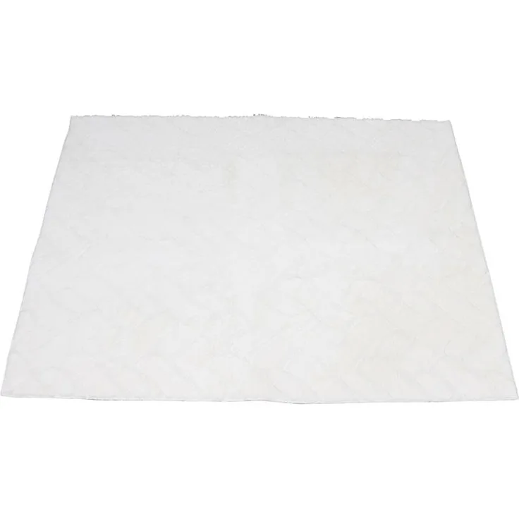 Bodenmatte "Luxus" aus Kunstfell in offwhite, 90x120 cm, Teppich rutschfest, Teppichläufer weiß