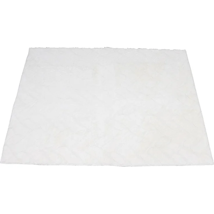 Bodenmatte "Luxus" aus Kunstfell in offwhite, 90x120 cm, Teppich rutschfest, Teppichläufer weiß – Bild 1