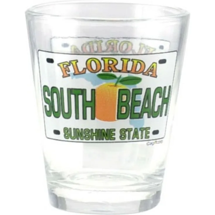 South Beach Florida Nummernschild Shot Glas