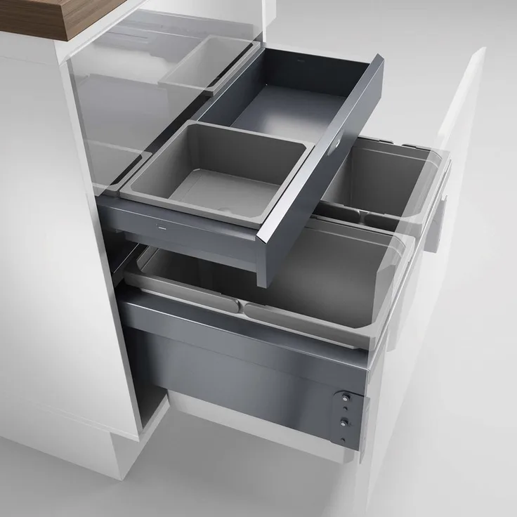 Cox® Base 360 S/600-3 mit Base-Board, Abfallsammler mit Frontauszugssystem, ohne Biodeckel, hellgrau, H 460 mm