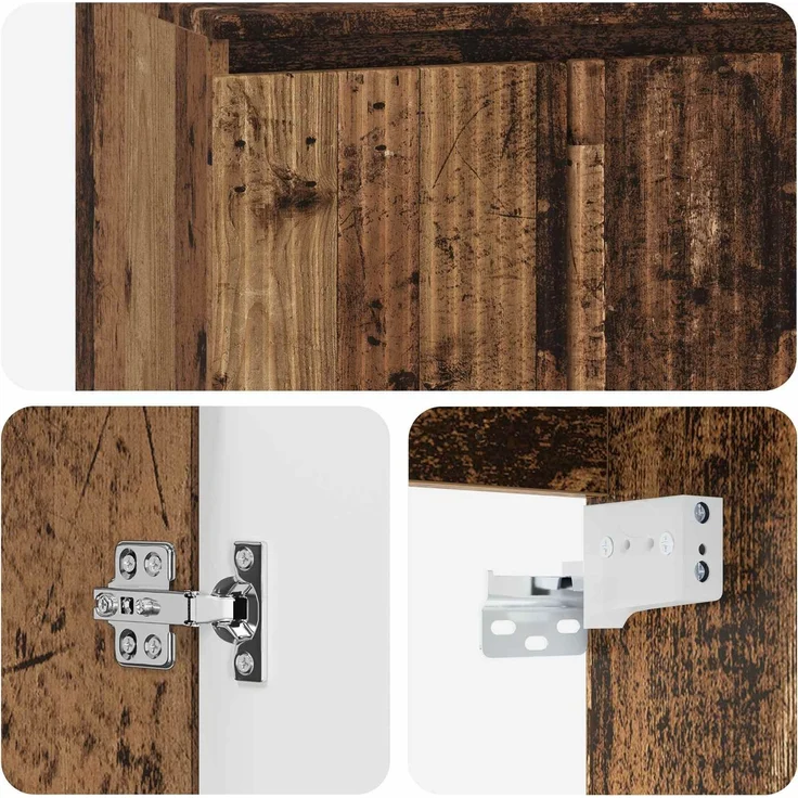 vidaXL Wandmontierter Waschbeckenunterschrank Altholz 890460 – Bild 6