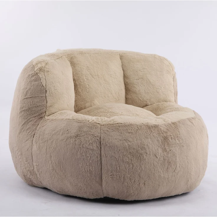 Sitzsack-Sofa 106cm×110cm×77cm in Multicolor – weicher Kunstfell-Bezug, mit Griff und rutschfester Unterseite – Bild 2