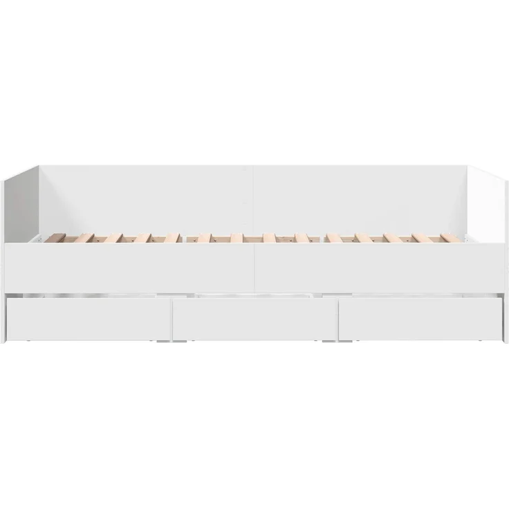 vidaXL Tagesbett mit Schubladen mit Kopfteil Weiß Holzwerkstoff 3429629 – Bild 5