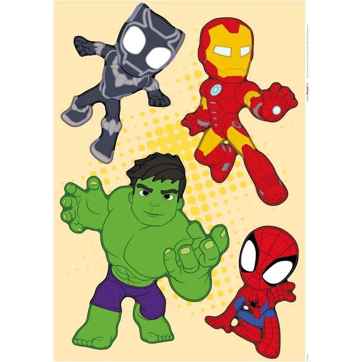 Komar Wandtattoo Spidey and His Amazing Friends Power Group - Größe 50 x 70 cm (4 St), Künstler: Komar, selbstklebend, Wandsticker, Kinderzimmer – Bild 2