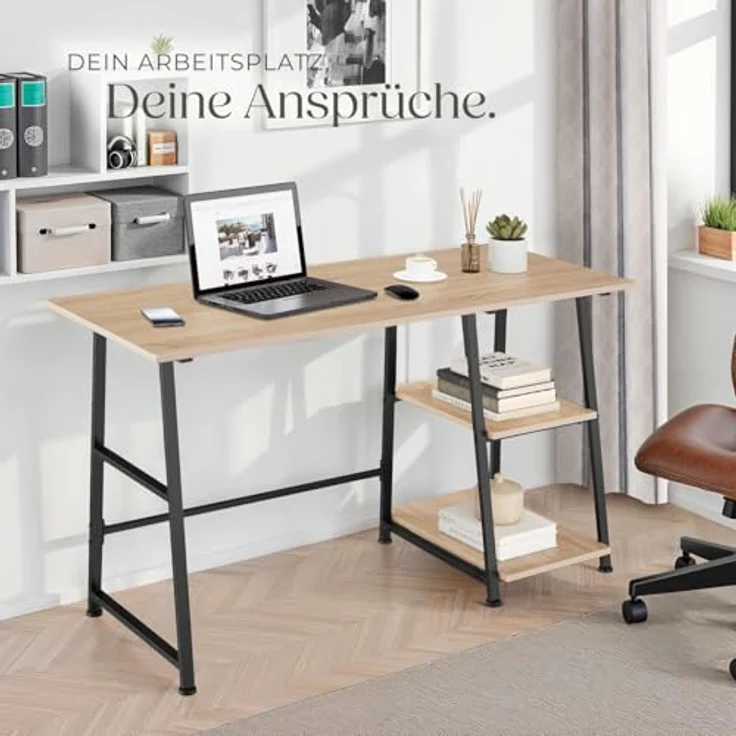 tectake Schreibtisch Paisley (1-St, 1 tlg), Rustikaler Schreibtisch im schnörkellosen Industrial Style – Bild 3
