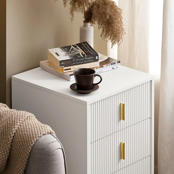 SoBuy FBT115-L-W Nachttisch, MDF, Melamin, Weiß, 40 x 63 x 36 cm – Bild 9