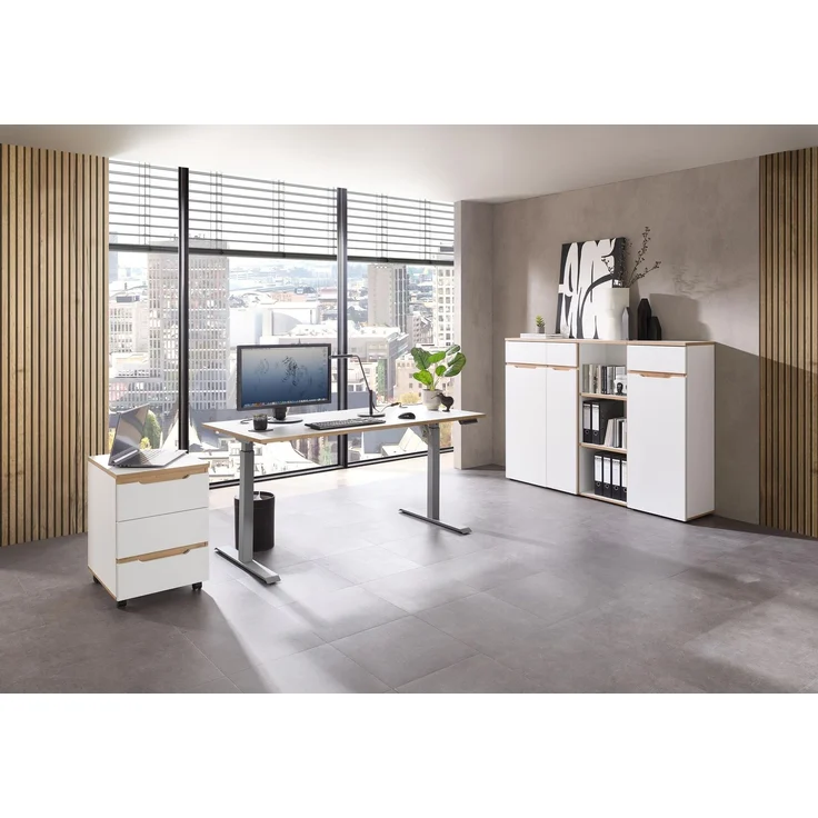 Höhenverstellbarer Schreibtisch MEMPHIS Weiß - 160 x 77 cm – Bild 5