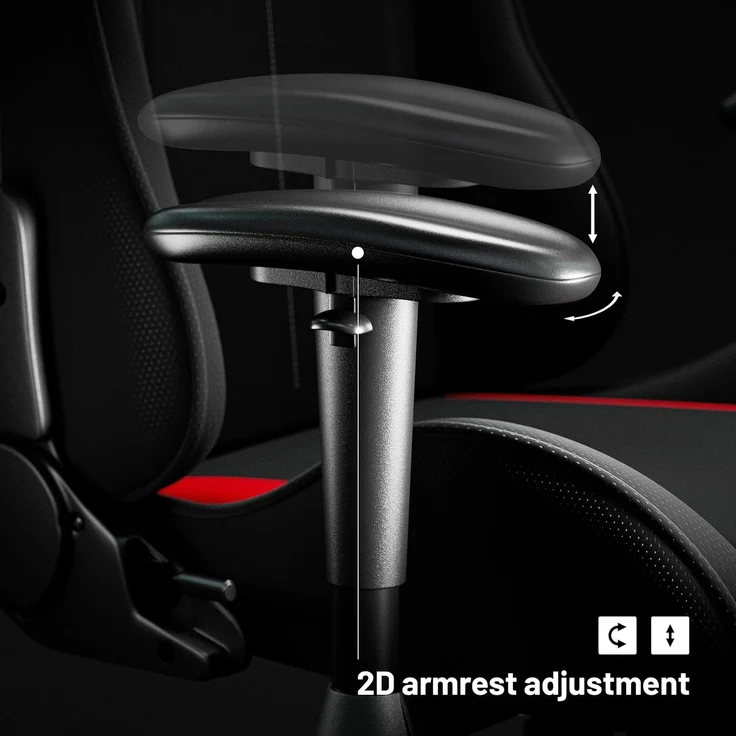 Diablo Gamer Stuhl Stoff | Gaming Stuhl Ergonomisch mit Stoffbezug, Verstellbare Armlehnen, Kippmechanismus | Schreibtischstuhl Gaming, Bürostuhl Gaming bis zu 136 kg | X-Starter | Schwarz – Bild 5