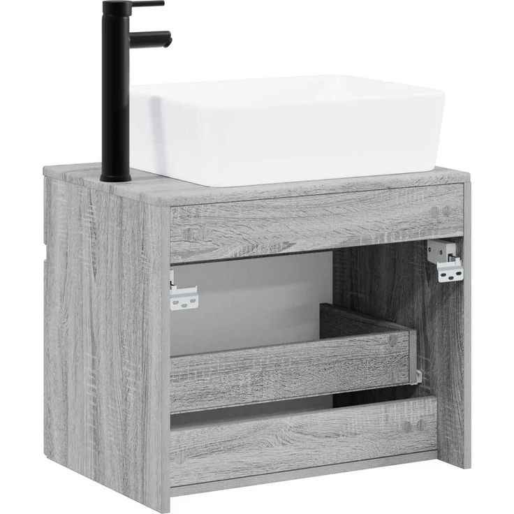 vidaXL Waschbeckenschrank Grau Sonoma 59 x 44,5 x 80 cm Holzwerkstoff 3404306 – Bild 7