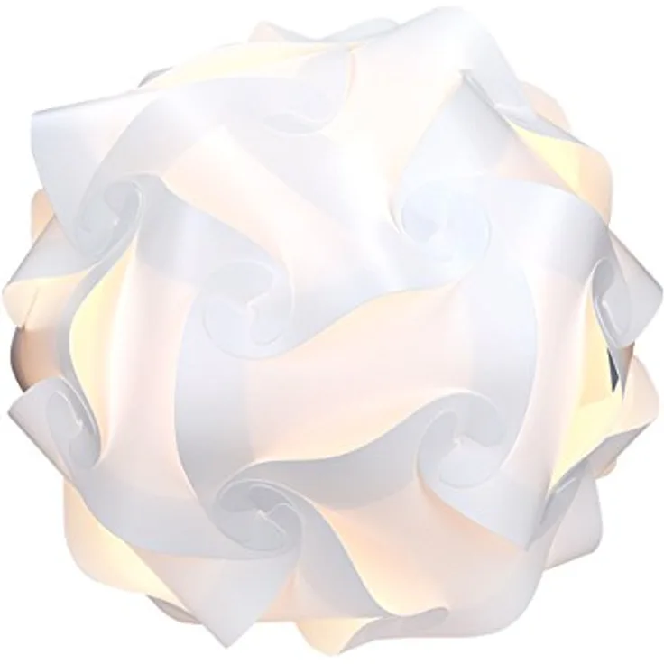 kwmobile DIY Puzzle Lampe, Deckenlampe Pendelleuchte mit 30 Lampenteilen, min. 15 Designs, Ø 27 cm, Größe M, in Weiß