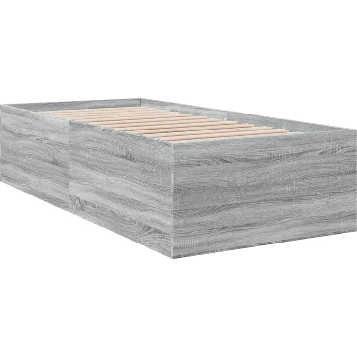 vidaXL Bettgestell Grau Sonoma 90x200 cm Holzwerkstoff 3280970 – Bild 3