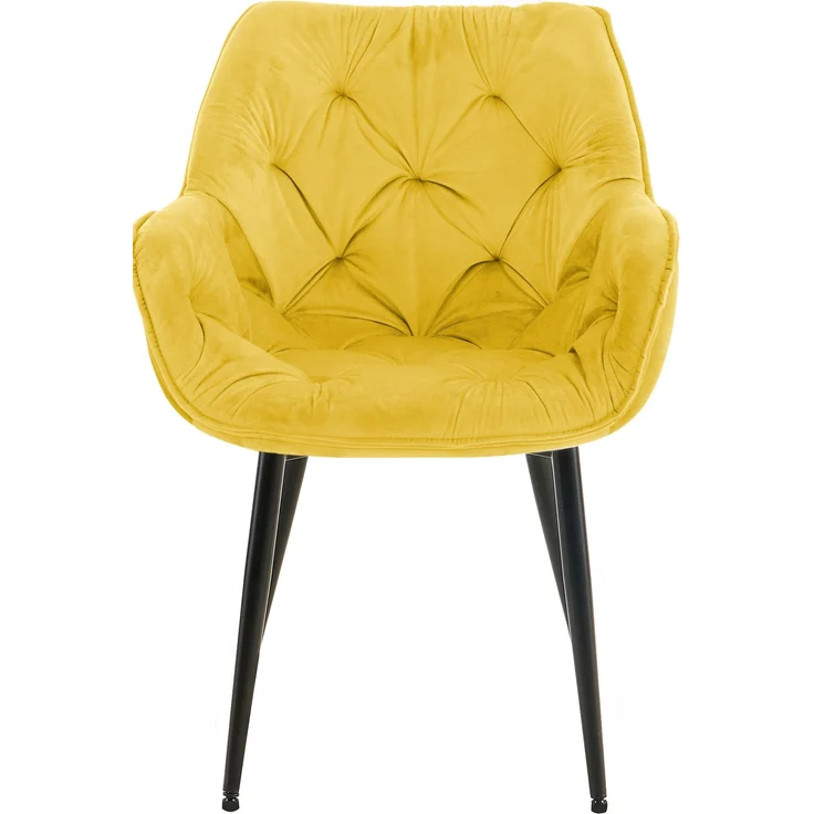 CLP Stuhl Tanna Samt Gesteppt,gelb – Bild 3