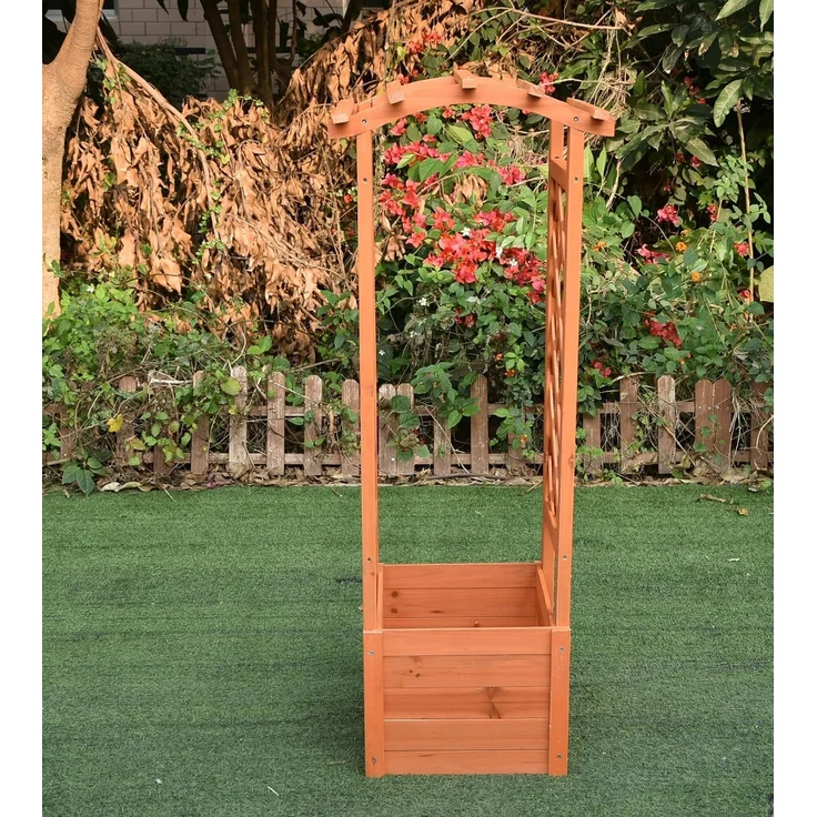 Rankhilfe Pflanzkasten Rosenbogen Pergola Spalier Garten Holz Rankgitter Bogen – Bild 5