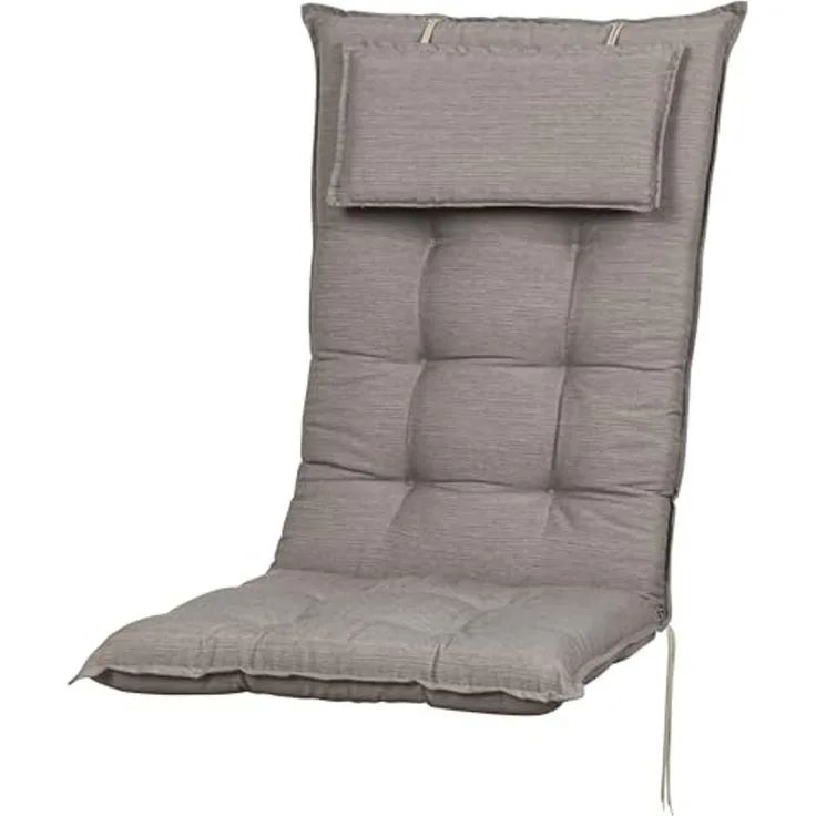 Sun Garden Hochlehnerauflage Hochlehner Sylt 50318-625 taupe 119x50x8 cm Sun Garden, (1 St), Eckhaltebänder mit Bindebändern