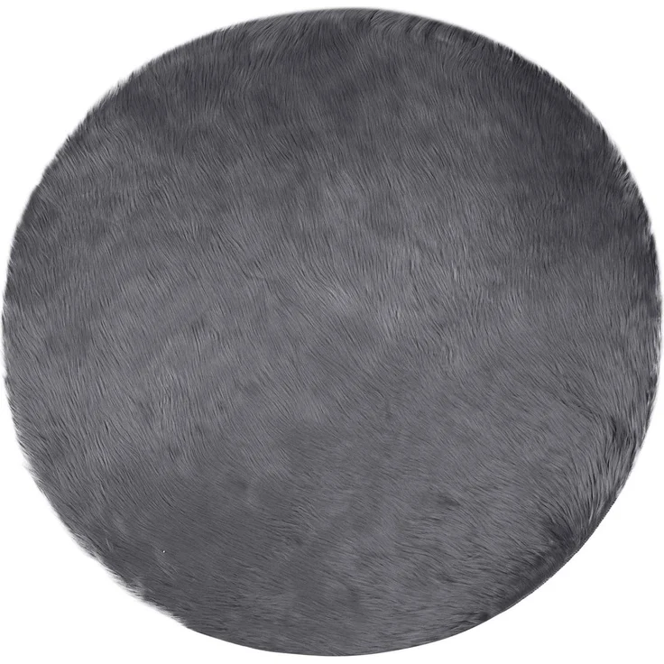 vidaXL Kunstschaffell Teppich Tafalla Anthrazit Ø 160 cm Polyester 42021604 – Bild 1