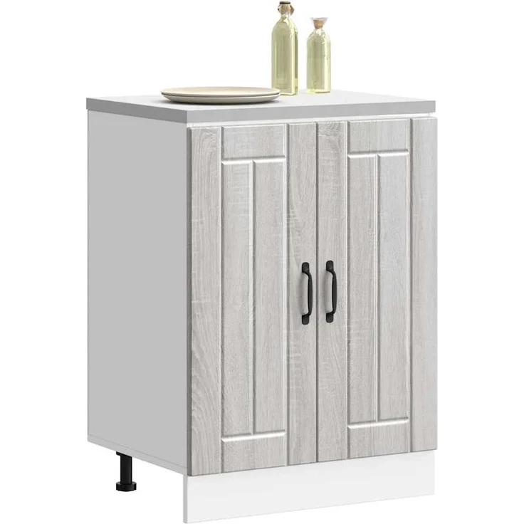 vidaXL Spülenunterschrank Lucca Grau Sonoma Holzwerkstoff 853683 – Bild 2