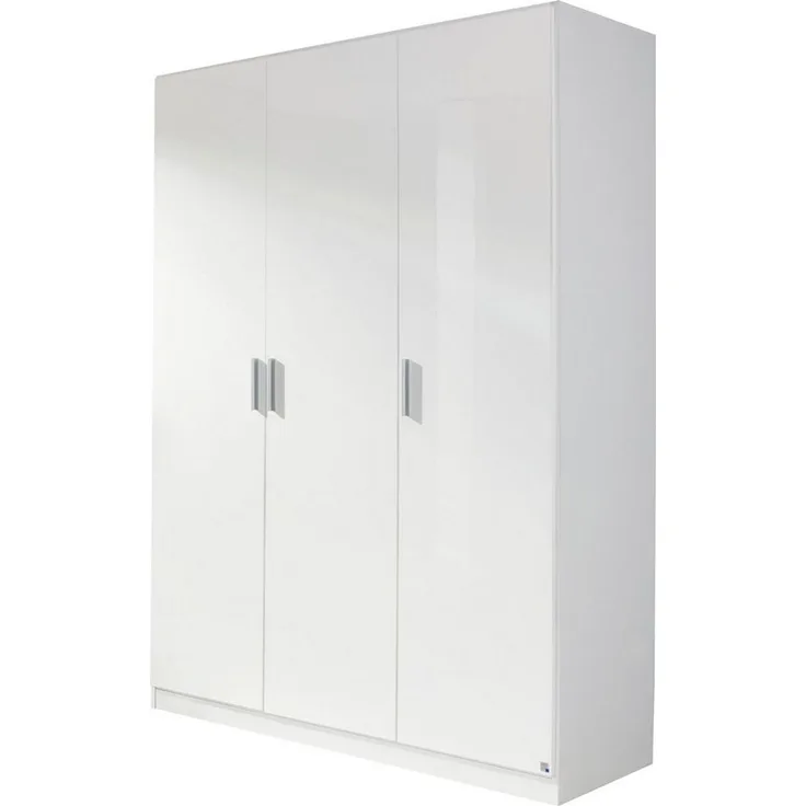 'Celle' Kleiderschrank, weiß Hochglanz, 136x197 cm