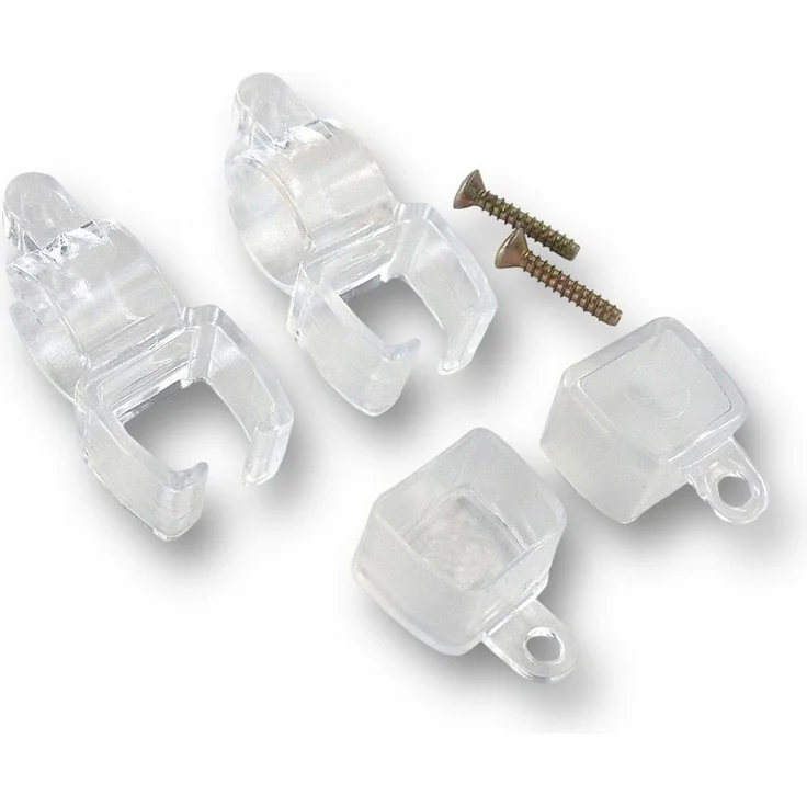 nodeko Schienenhalter Halter und Endkappen für U-Schienen, für Gardinenschiene U-Schiene, (Set, 2 Schienenhalter + 2 Endkappen), Universal U-Schienenhalter – Bild 2