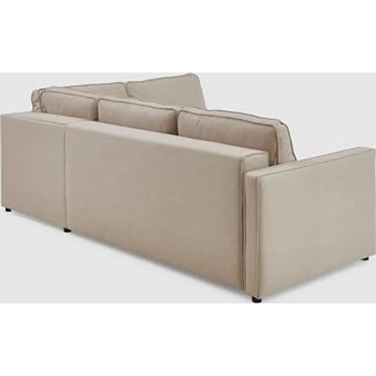 ATLANTIC home collection Eckgarnitur Chill, Schlaffunktion (ca. 135x230 cm), inkl. Bettkasten, frei im Raum stellbar, Wellenunterfederung, Ecke rechts, Creme, BxTxH: 250 x 200 x 86 cm – Bild 5