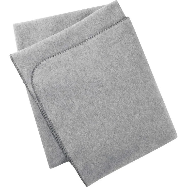 Engel Baby-Decke/Schurrwolldecke, mit Muschelkante- hellgrau melange - 1