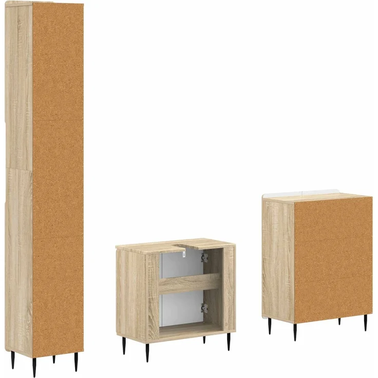 vidaXL 3-teiliges Badezimmer-Schranksystem ZWOLLE Sonoma-Eiche 3417434 – Bild 6