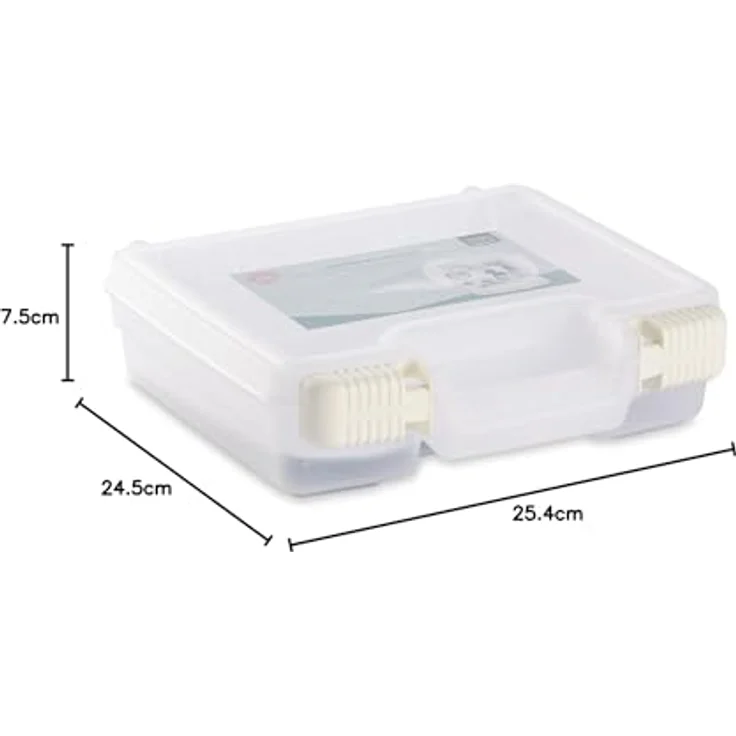 Vaessen Creative Aufbewahrungsbox mit Magnetblättern für Stanzschablonen, Transparent, 24,5 x 25,4 x 7,5 cm – Bild 5