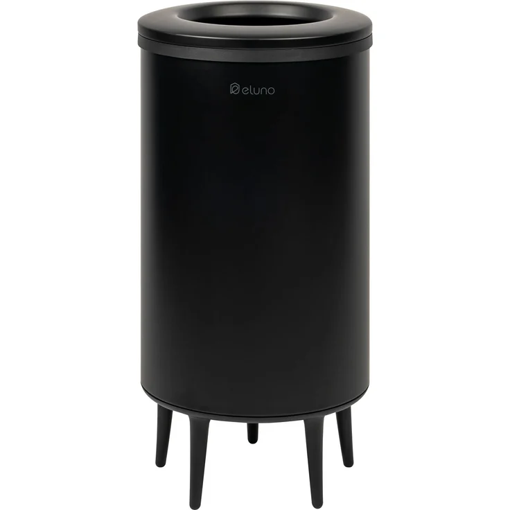 eluno Multifunktionstonne mit Nylonbeutel und runder Öffnung, Metall, schwarz, ca. 36 Liter – Bild 1