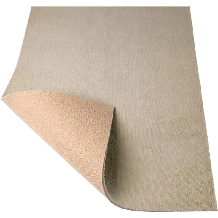 ANRO Badematte AquaComfort Mikrofaser Schlingen-Badläufer, 60x100 cm, beige, rutschhemmend, schnelltrocknend, zuschneidbar, Fußbodenheizung geeignet