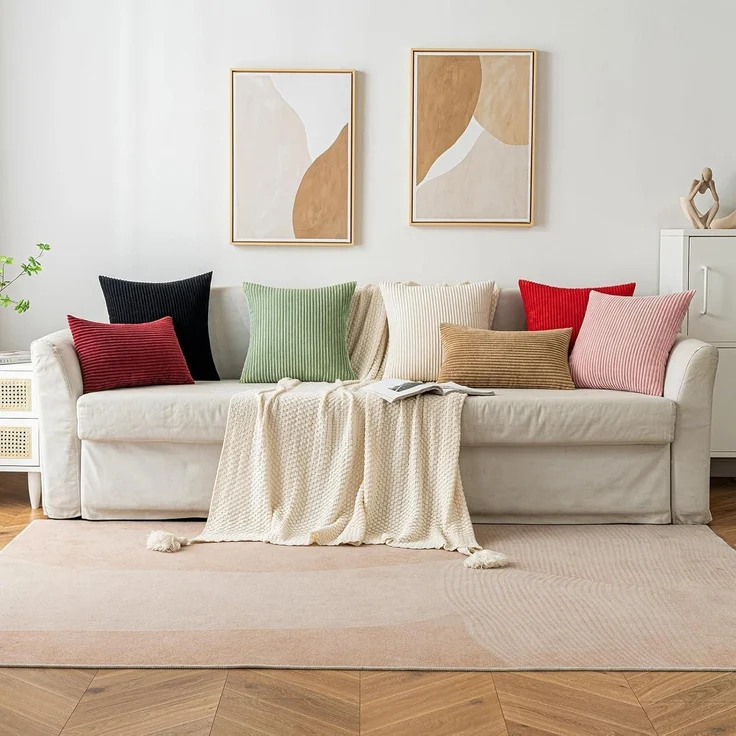 Dunkelgrüne Kordsamt Kissenhülle 30x50cm 2er Set - Dekorative Zierkissenbezüge – Bild 6