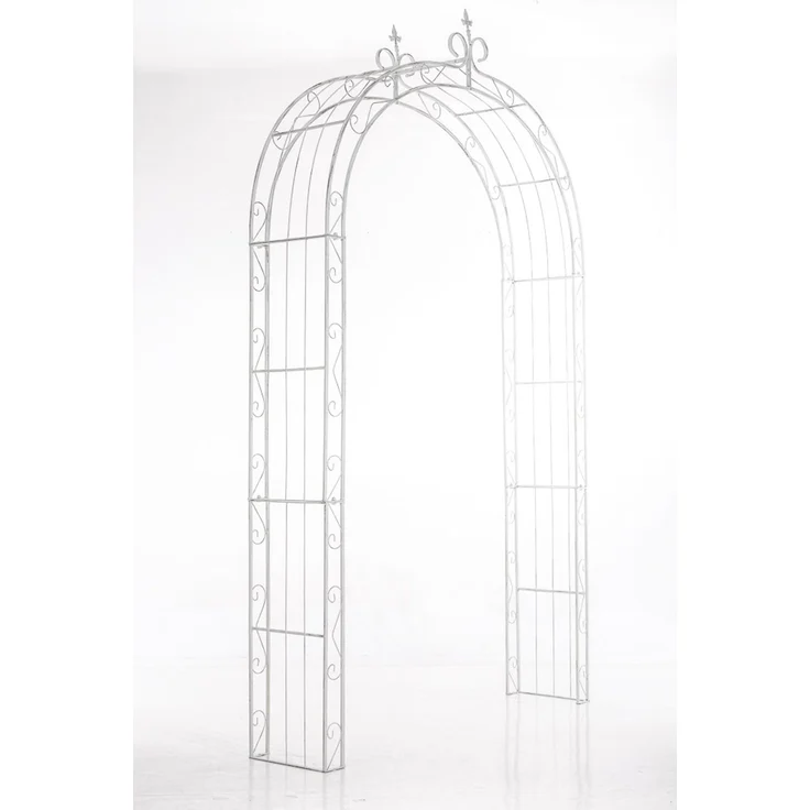 Rosenbogen AACHEN - 148x34,5x260cm, Metall, Antik-Weiß | Rankhilfe Rosen Rankgitter Gartendekoration – Bild 1