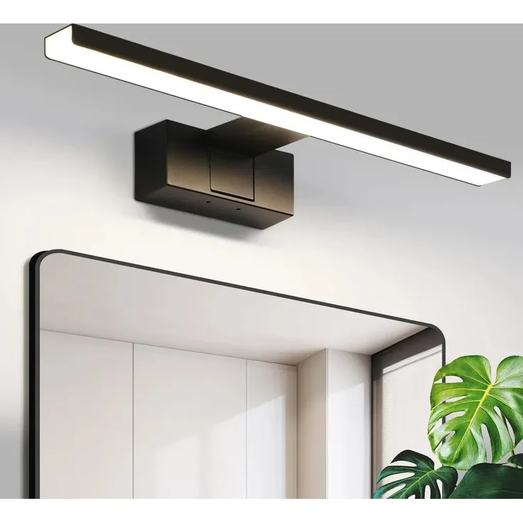 Nettlife LED Spiegelleuchte 30/40/60CM Schwarz Sipegellampe 4000K, LED fest integriert, Neutralweiß, Keller Küche Badschrank