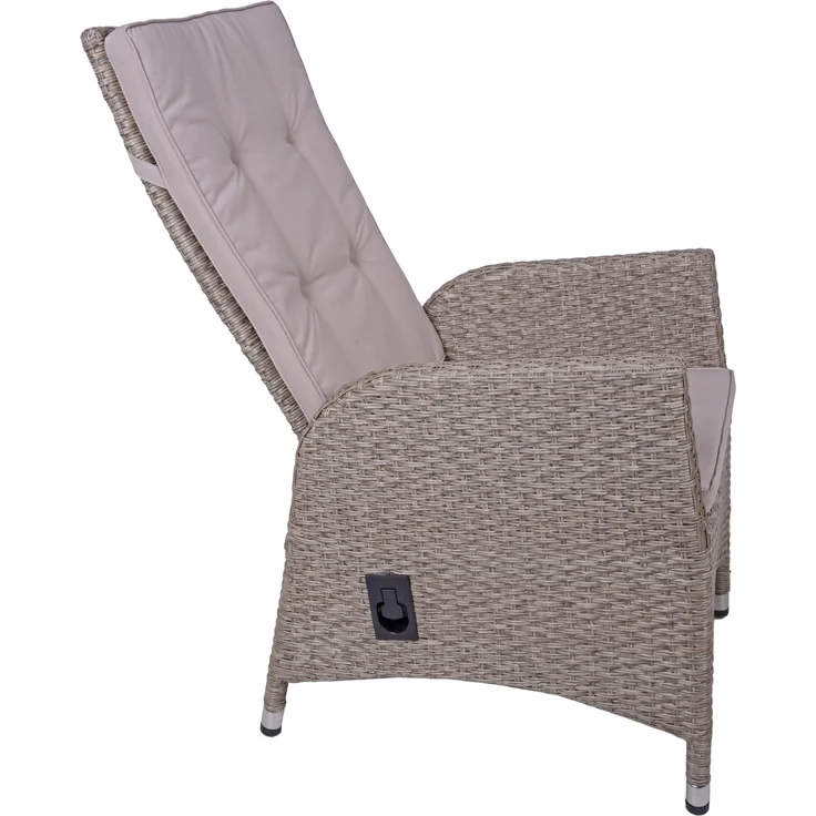 Garden Pleasure 2er Set Stuhl BRAGA weidenbraun, Auflage creme Set 01 Grau – Bild 1