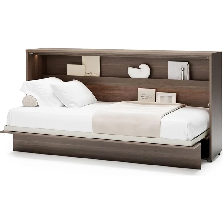 MEBLINI Schrankbett BC-06 - 90x200cm Horizontal - Dunin Eiche - Wandbett mit Lattenrost - Klappbett mit Schrank - Wandklappbett - Murphy Bed - Bettschrank – Bild 1