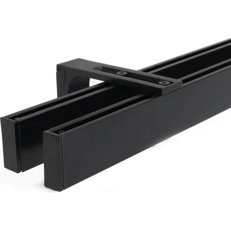 Deco-Raum® 2-lauf Gardinenschiene Innenlauf Loft | Größe: 170cm | Material: Aluminium | Farbe: Schwarz