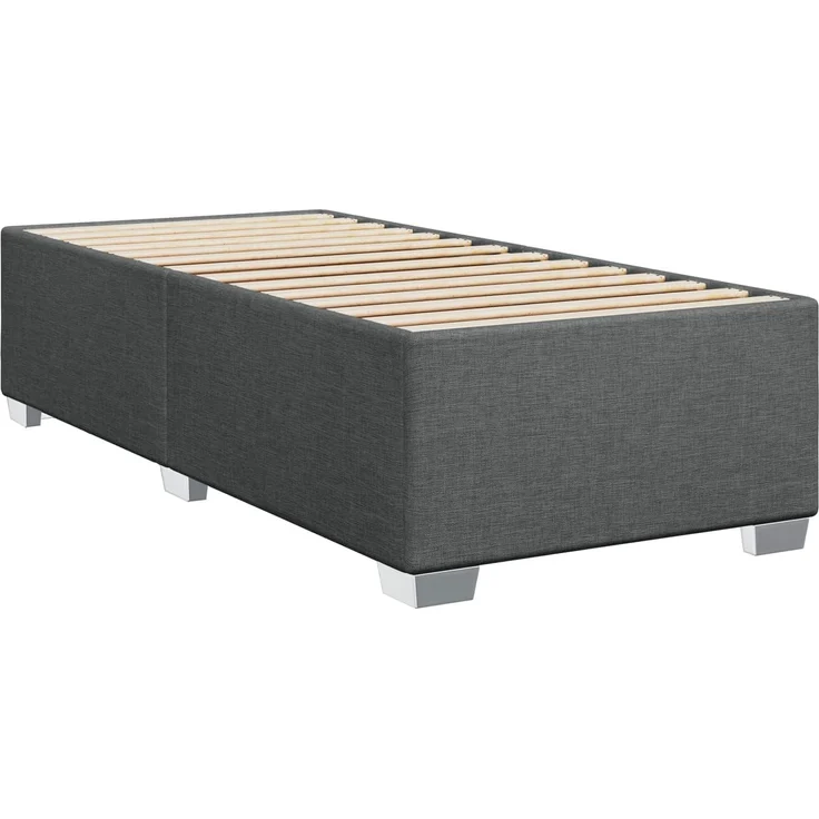 vidaXL Boxspringbett mit Matratze Dunkelgrau 90 x 190 cm Stoff 3450363 – Bild 5